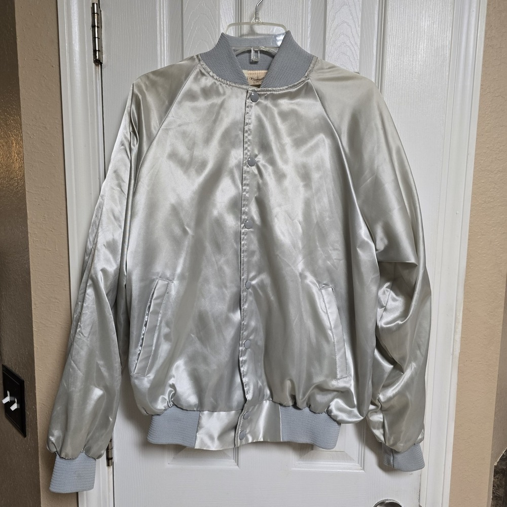 VINTAGE USAF PILOT CLASS 1947-C Satin BOMBER JACKET  Auburn Made In USA L